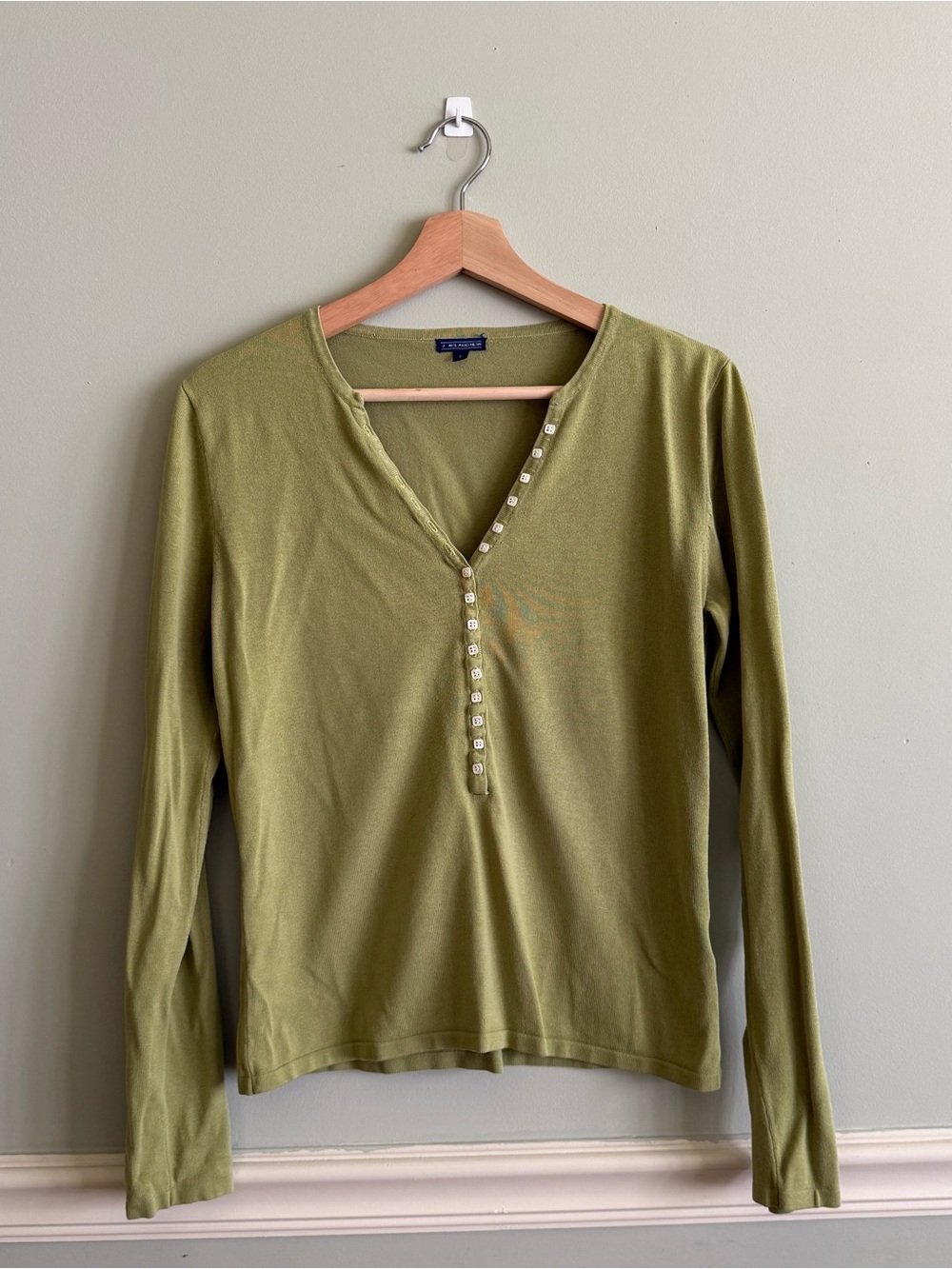 J. McLaughlin Olive Green Long-Sleeve Henley